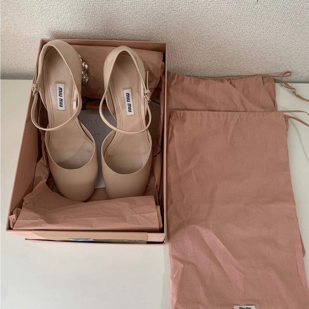 MiuMiu Embelished Mary Jane style shoes